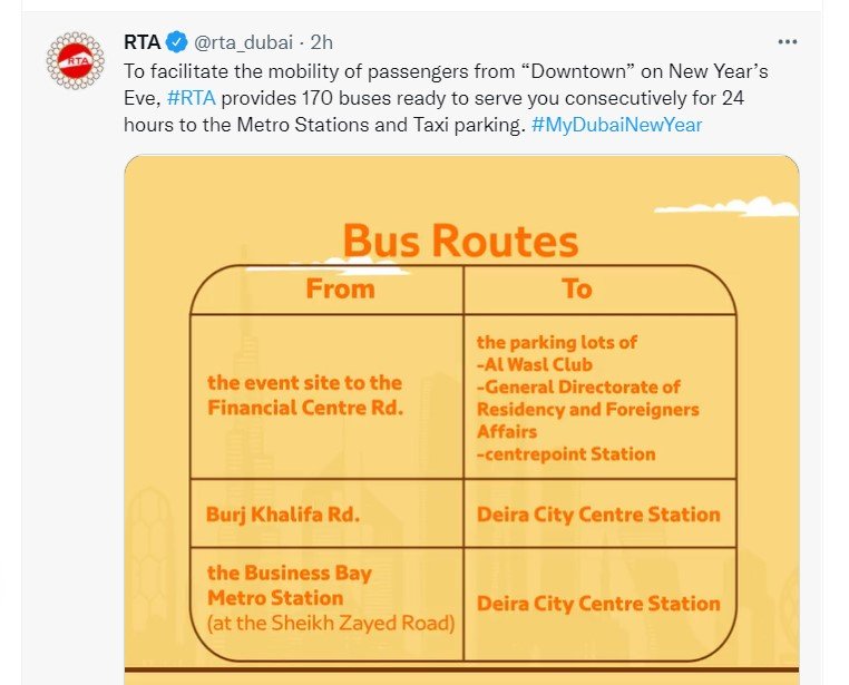 RTA Dubai - New years 2